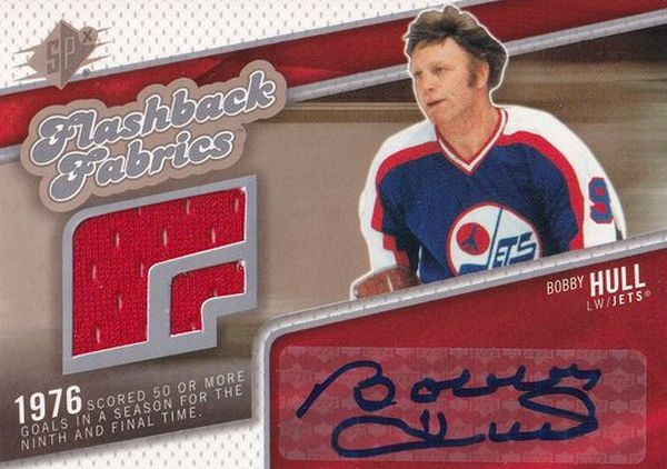 AUTO jersey karta BOBBY HULL 05-06 SPx Flashback Fabrics číslo 92